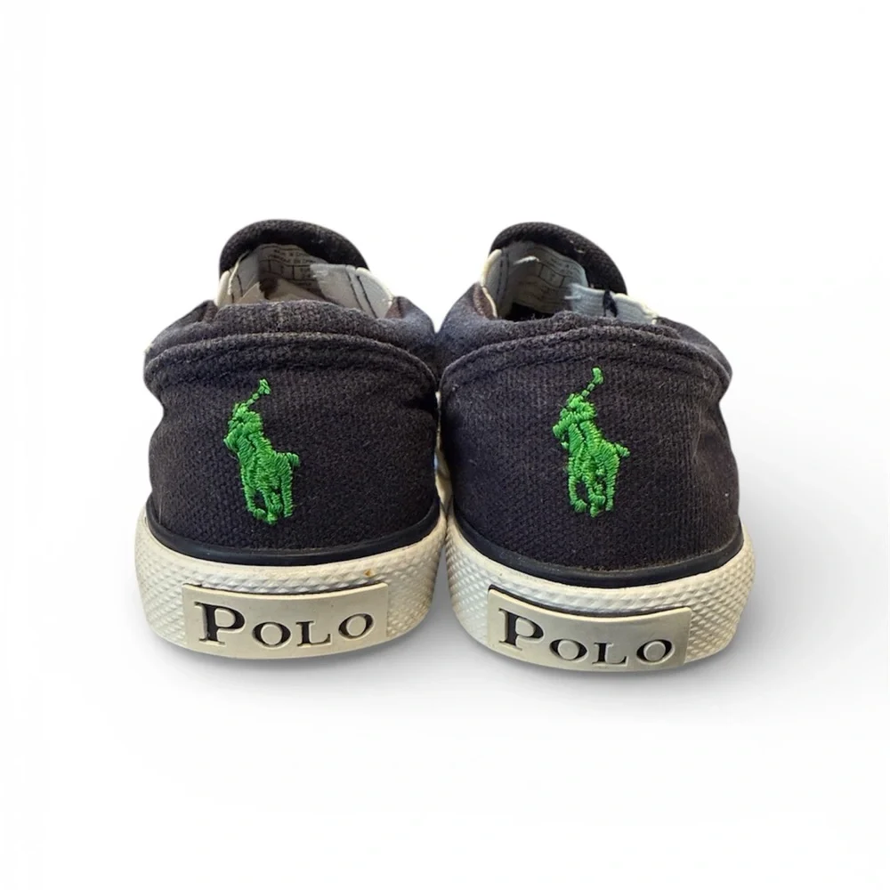 Ralph Lauren Blue with‎ Green Polo Horse Slip on Toddler Size 7.5